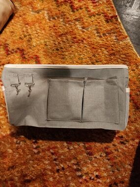 Gray Fabric Organizer Caddy with Pockets